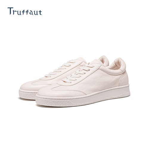 Truffaut 真皮德训鞋男新款T头鞋休闲运动小白鞋百搭白色板鞋秋季主图