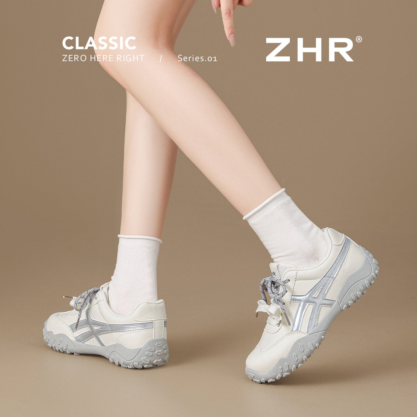 ZHR则则厚底德训鞋女2026新款秋季芭蕾风阿甘鞋内增高休闲运动鞋主图