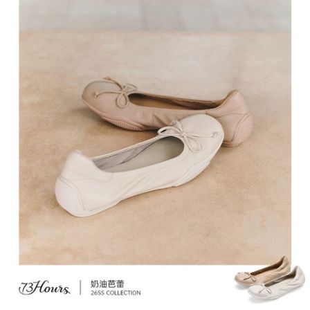 【T】73hours女鞋奶油芭蕾2026春季新款运动底芭蕾女法式玛丽珍