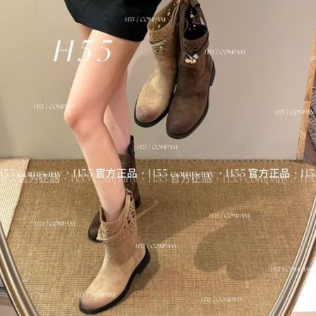 【H55粉丝专享】城市猎人-都市波西米亚风镂空短靴3cm03-3674