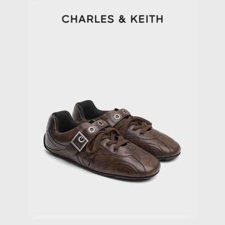 CHARLES & KEITH26新品时尚运动风平底系带玛丽珍鞋CK1-71960051