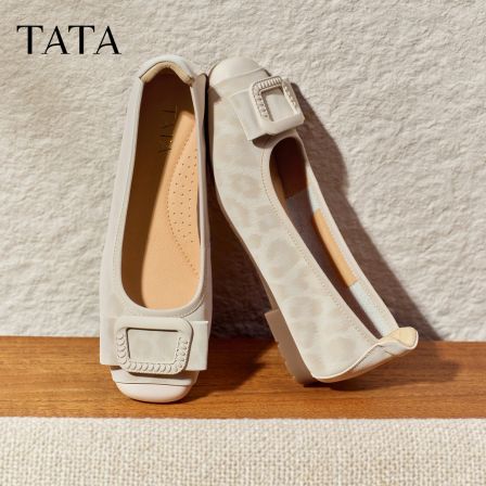 【国家补贴】TATA/他她2026秋商场同款简约女平跟单鞋新XGJ05CQ6