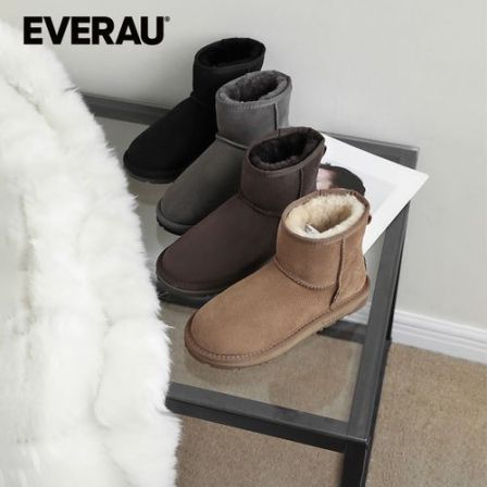 【悉尼小颜】EVERAU经典款短筒雪地靴冬季羊皮毛一体保暖靴UEA3006