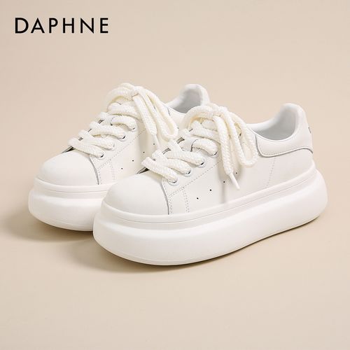 Daphne/达芙妮2026夏季爆款时尚百搭小白鞋厚底增高休闲透气女鞋主图