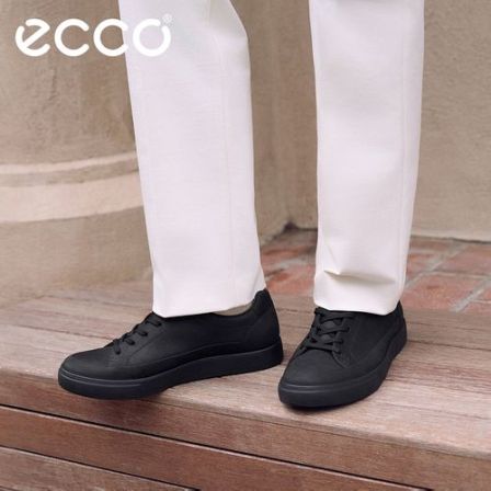 ECCO爱步商务休闲鞋男 26新夏季百搭防水透气板鞋 柔酷10号560134