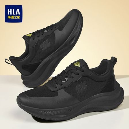 HLA/海澜之家男鞋2026夏季新款黑武士透气运动鞋厚底耐磨休闲鞋