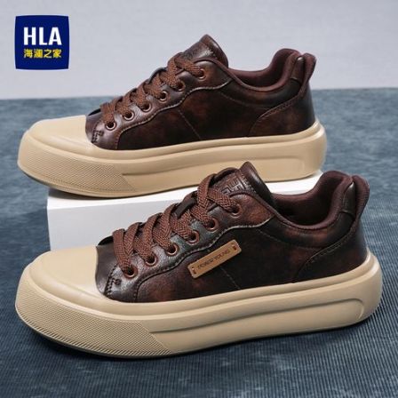 HLA/海澜之家男鞋2026夏季新款厚底增高板鞋时尚耐磨轻便休闲鞋