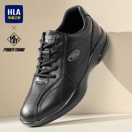 HLA/海澜之家男鞋2026秋季新款男士黑色商务休闲运动鞋通勤皮鞋
