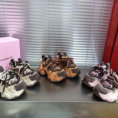 广州欧货【玄月】早秋绑带透网新款7cm系带厚底老爹鞋99129主图