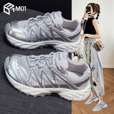 M01夏季网面老爹鞋女透气薄款新款爆款阿甘鞋软底轻便运动休闲鞋