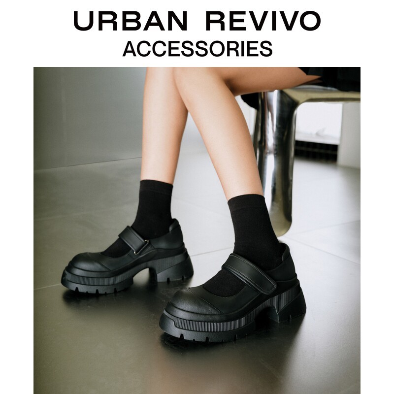 URBAN REVIVO2026夏季新款女士休闲厚底玛丽珍单鞋UAYS60043+主图