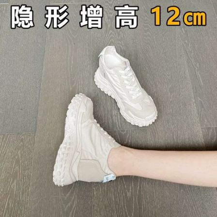 12CM小个子内增高芭蕾德训鞋女2026夏季新款厚底松糕鞋休闲老爹鞋