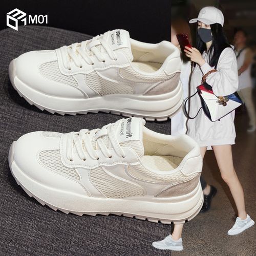 M01夏季网面阿甘鞋女透气薄款2026小白鞋超火轻便软底运动休闲鞋主图