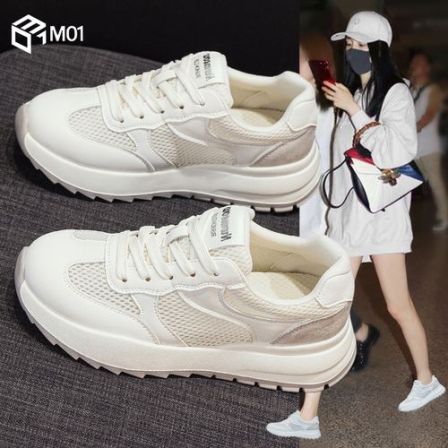 M01夏季网面阿甘鞋女透气薄款2026小白鞋超火轻便软底运动休闲鞋