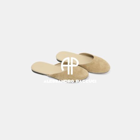 AP▸洛哥63049XT羊皮反绒包头平底两色简约时尚百搭半拖单鞋