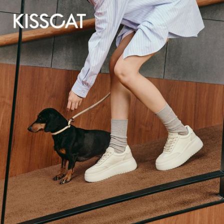 章若楠同款/接吻猫【饼干人】6cm厚底增高运动百搭德训鞋K76567A-54
