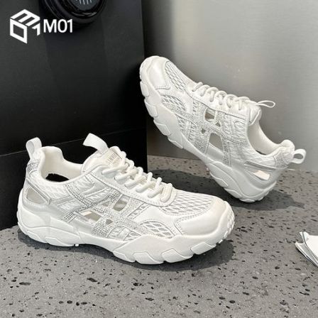 M01包头运动凉鞋女夏季外穿2026新款超火小白鞋网面透气镂空单鞋