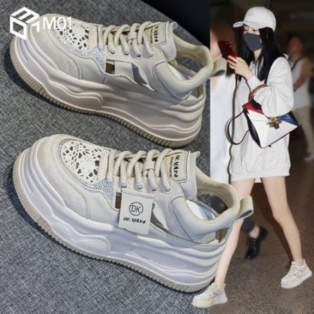 M01夏季镂空透气运动凉鞋女新款超火厚底松糕轻便运动休闲单鞋