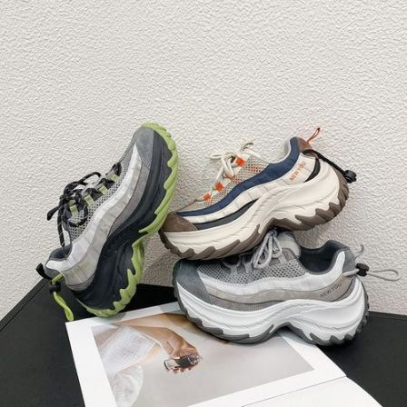 火焰底厚底老爹鞋增高透气时尚百搭小众休闲鞋运动老爹鞋女