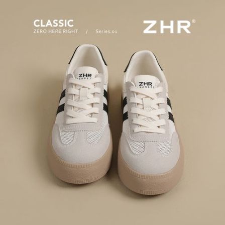 ZHR/则则网面透气德训鞋2026新款夏季厚底百搭休闲轻便小白鞋板鞋