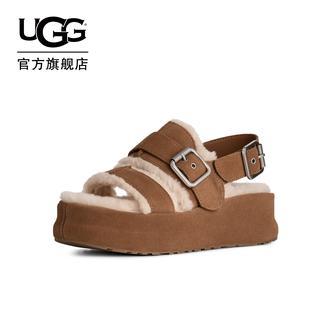 UGG秋季新款女士时尚舒适松糕纯色厚底包裹休闲毛毛凉鞋 1180314