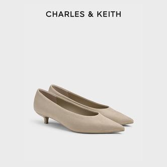 CHARLES & KEITH26秋季新品尖头低跟通勤单鞋女鞋CK1-60580343