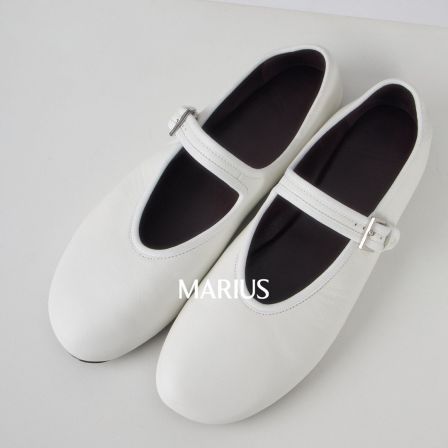 MARIUS | 羊皮柔软舒适ROW风时髦减龄一字扣浅口玛丽珍单鞋