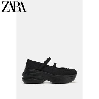 ZARA26春夏新款 女鞋 厚底蝴蝶结饰运动款芭蕾鞋 5814710 800主图