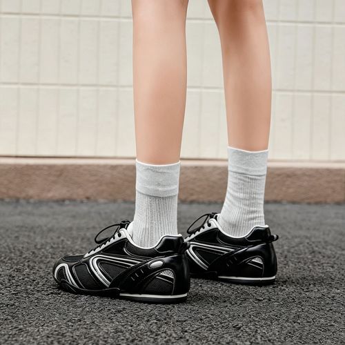 奥古狮登黑色赛车德训鞋女2026新秋季机能芭蕾内增高运动休闲鞋xx主图