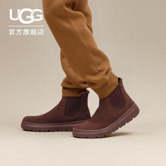 UGG秋季男士舒适平底圆头轻便时尚潮流短靴休闲切尔西靴 1152050