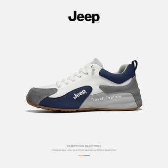 JEEP/吉普男鞋夏季透气网面舒适休闲鞋厚底增高百搭潮流一脚蹬鞋主图
