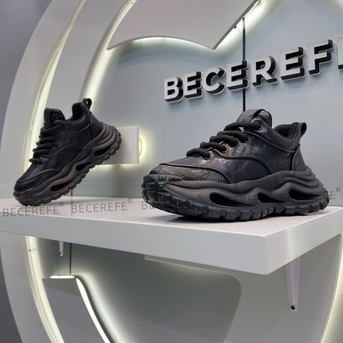 Becerefe黑武士男鞋2026新款夏季低帮潮牌老爹鞋厚底休闲运动鞋男主图