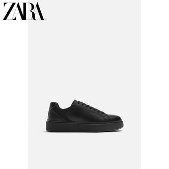 ZARA25秋季新款 男鞋 黑色厚底潮流休闲系带运动鞋 2215620 800