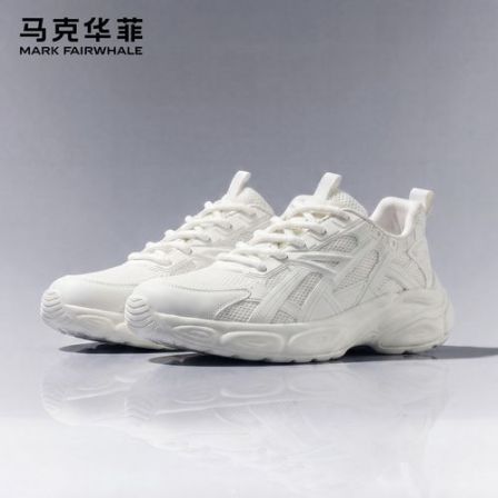 马克华菲老爹鞋男鞋2026新款夏季网面透气运动鞋男白色男士休闲鞋