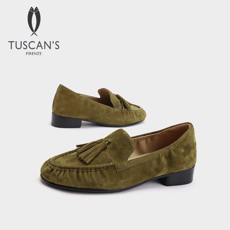 TUSCAN'S【老钱风羊皮乐福鞋】复古真皮流苏乐福鞋软底平底单鞋舒适主图