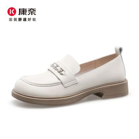 Kangnai/康奈852073专柜正品春秋真皮简约舒适牛皮休闲女士乐福鞋