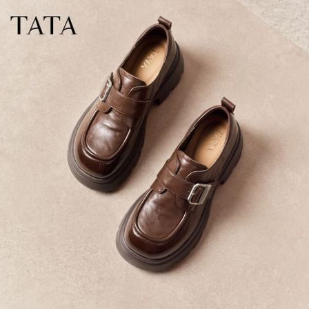 TATA/他她2026秋英伦风小皮鞋女百搭休闲乐福鞋新款CRM01CM6