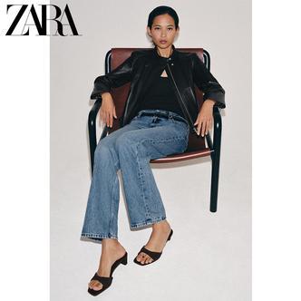 ZARA26春夏新款 女鞋 反绒皮穆勒鞋款式高跟凉鞋 1312710 116