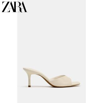 ZARA26春夏新款 女鞋 穆勒鞋款式方头露跟高跟凉鞋 2314710 002主图
