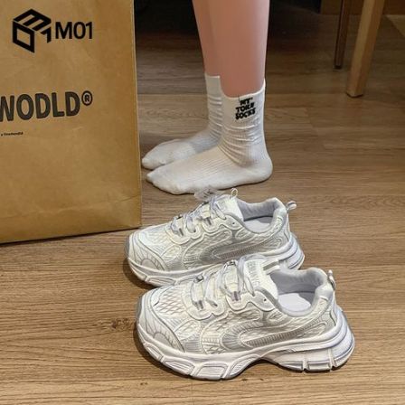 M01厚底老爹鞋女夏小个子增高阿甘鞋2026超火爆款网面运动休闲鞋