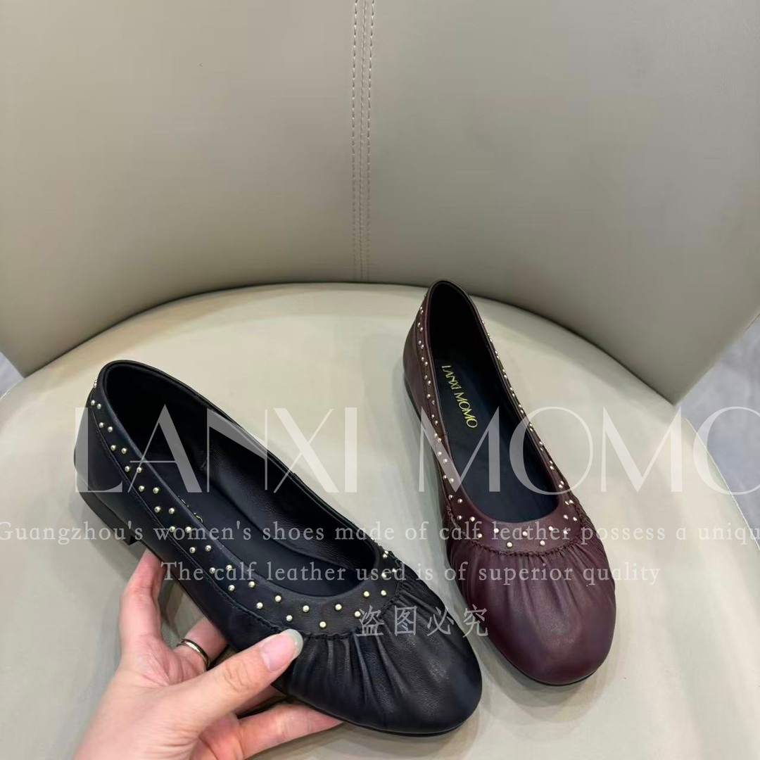 【LANXI MOMO】气质英伦风软底圆头时尚蝴蝶结百搭小单鞋26DX362LX主图