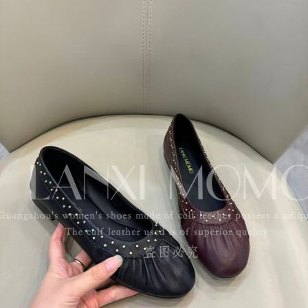 【LANXI MOMO】气质英伦风软底圆头时尚蝴蝶结百搭小单鞋26DX362LX