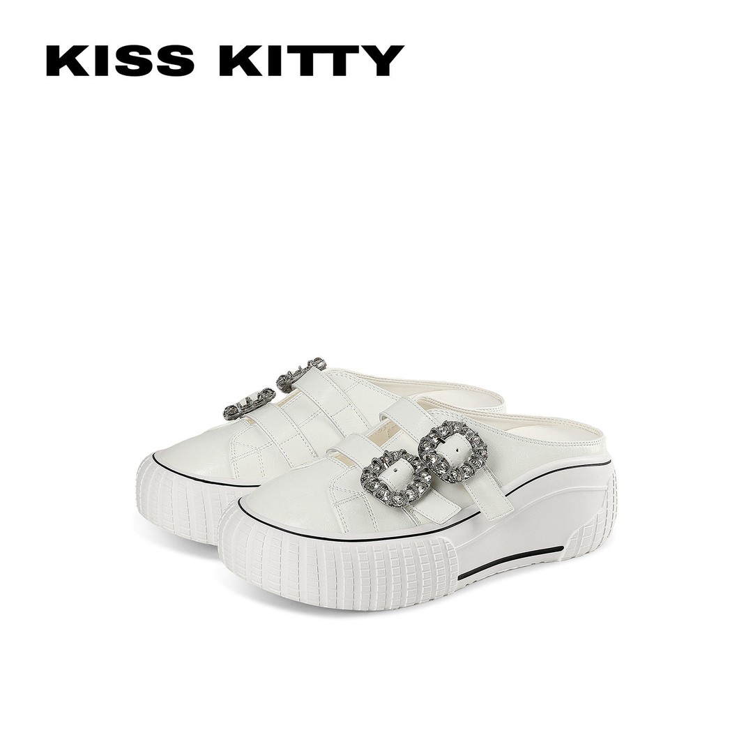 KISS KITTY厚底包头拖鞋女26年夏季新款休闲增高松糕鞋一脚蹬半拖主图