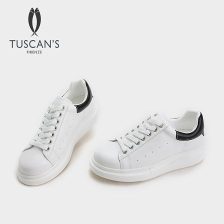 TUSCAN'S女款时尚百搭厚底休闲板鞋潮流运动小白鞋