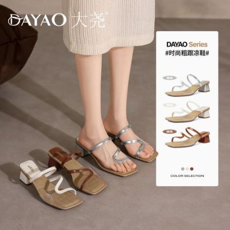大尧DR法式凉鞋2026新款夏季气质女鞋配裙子粗跟不累脚T2310-1
