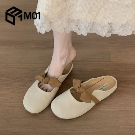 M01平底包头半拖鞋女鞋子外穿春夏季孕妇懒人半托温柔晚晚凉拖鞋