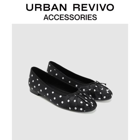 URBAN REVIVO2026秋季新款女士芭蕾风波点褶皱单鞋UAYS60060