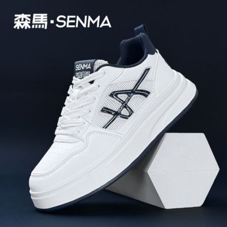 SENMA/森马厚底板鞋夏季网面透气小白鞋男女同款情侣大码百搭鞋子