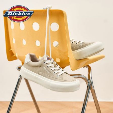 Dickies男鞋2026夏季新款低帮透气舒适休闲鞋简约百搭帆布鞋板鞋