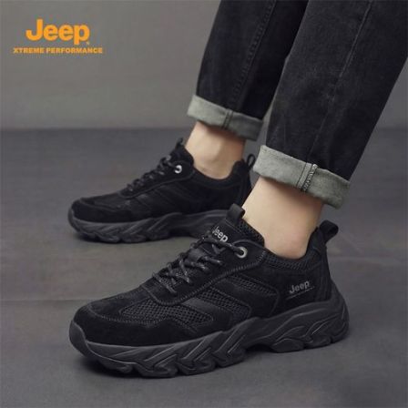 JEEP吉普男鞋夏季新款透气网面鞋户外登山鞋防滑老爹鞋上班通勤鞋